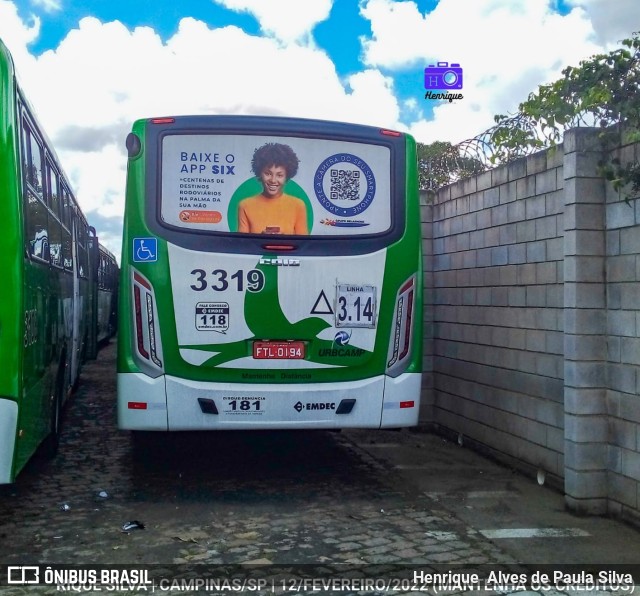 VB Transportes e Turismo 3319 na cidade de Campinas, São Paulo, Brasil, por Henrique Alves de Paula Silva. Número da foto: #9969387.