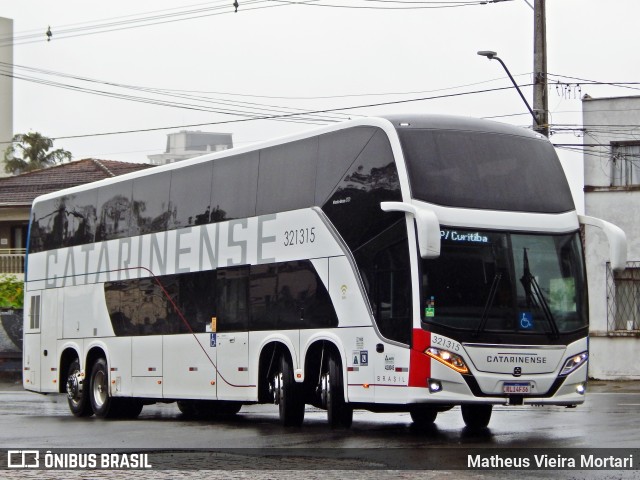 Auto Viação Catarinense 321315 na cidade de Joinville, Santa Catarina, Brasil, por Matheus Vieira Mortari. ID da foto: 9968188.