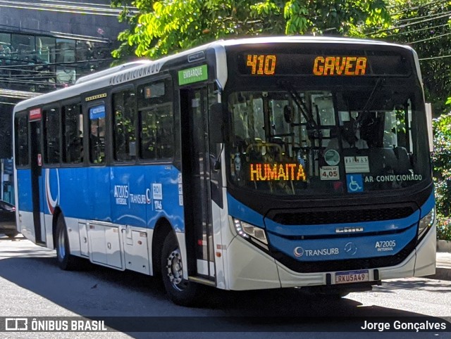 Transurb A72005 na cidade de Rio de Janeiro, Rio de Janeiro, Brasil, por Jorge Gonçalves. Número da foto: #10043938.