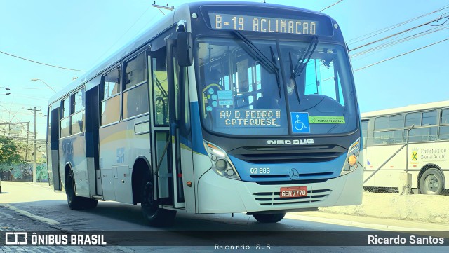 Viação Vaz 02 663 na cidade de Santo André, São Paulo, Brasil, por Ricardo Santos. Número da foto: #10044522.