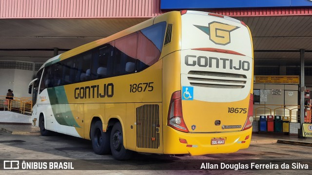 Empresa Gontijo de Transportes 18675 na cidade de João Monlevade, Minas Gerais, Brasil, por Allan Douglas Ferreira da Silva. Número da foto: #10044997.