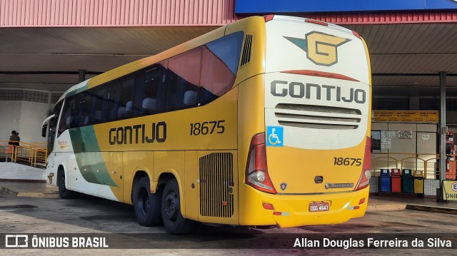 Empresa Gontijo de Transportes 18675 na cidade de João Monlevade, Minas Gerais, Brasil, por Allan Douglas Ferreira da Silva. ID da foto: 10044997.