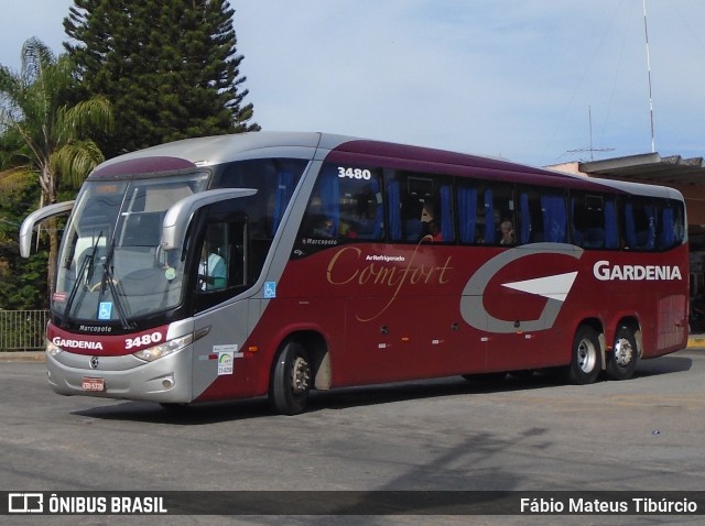 Expresso Gardenia 3480 na cidade de Três Corações, Minas Gerais, Brasil, por Fábio Mateus Tibúrcio. Número da foto: #10047436.