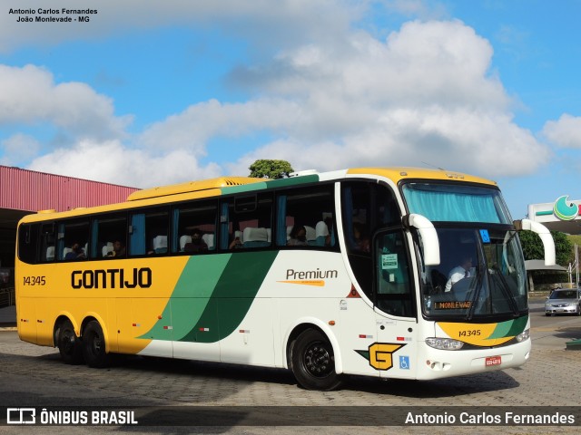 Empresa Gontijo de Transportes 14345 na cidade de João Monlevade, Minas Gerais, Brasil, por Antonio Carlos Fernandes. ID da foto: 9971060.