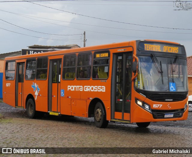 VCG - Viação Campos Gerais 1577 na cidade de Ponta Grossa, Paraná, Brasil, por Gabriel Michalski. ID da foto: 9971574.