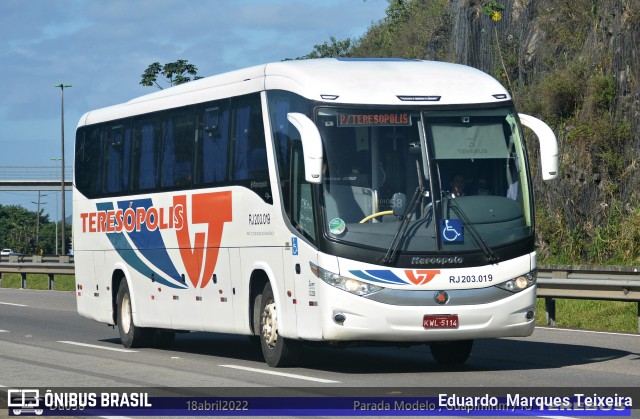 Viação Teresópolis RJ 203.019 na cidade de Guapimirim, Rio de Janeiro, Brasil, por Eduardo  Marques Teixeira. Número da foto: #9973702.
