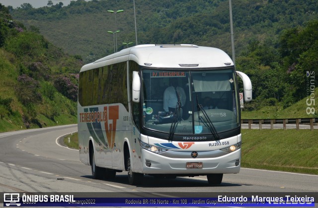 Viação Teresópolis RJ 203.058 na cidade de Guapimirim, Rio de Janeiro, Brasil, por Eduardo  Marques Teixeira. Número da foto: #9973682.