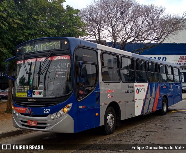 Auto Viação ABC 257 na cidade de Diadema, São Paulo, Brasil, por Felipe Goncalves do Vale. ID da foto: 9975404.