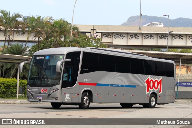 Auto Viação 1001 RJ 108.151 na cidade de Rio de Janeiro, Rio de Janeiro, Brasil, por Matheus Souza. ID da foto: 9977005.