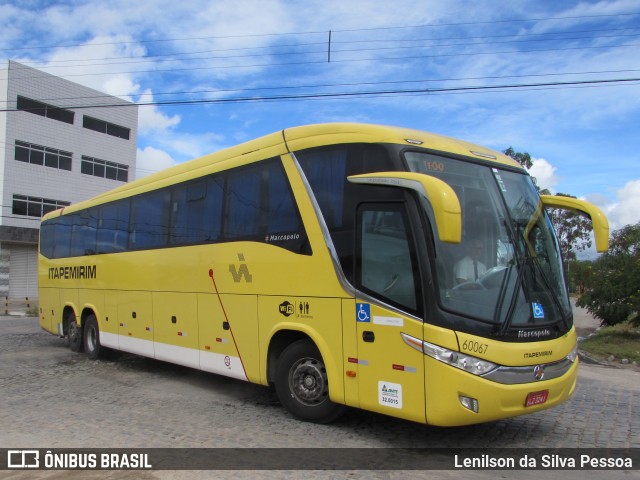 Viação Itapemirim 60067 na cidade de Caruaru, Pernambuco, Brasil, por Lenilson da Silva Pessoa. ID da foto: 9976247.