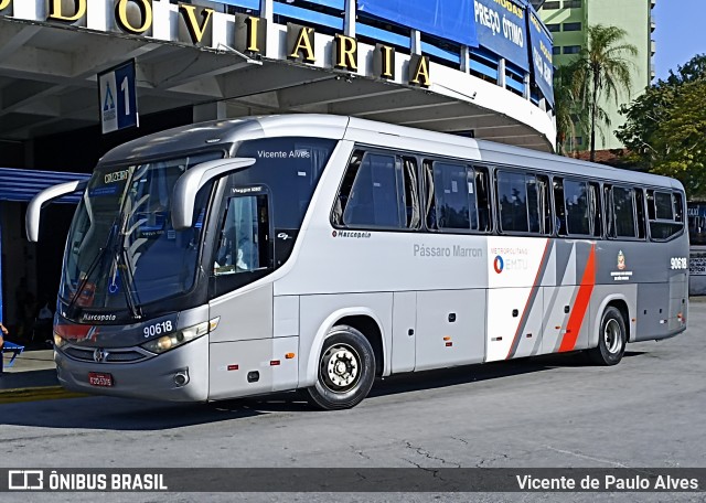 Empresa de Ônibus Pássaro Marron 90618 na cidade de Aparecida, São Paulo, Brasil, por Vicente de Paulo Alves. ID da foto: 9974928.