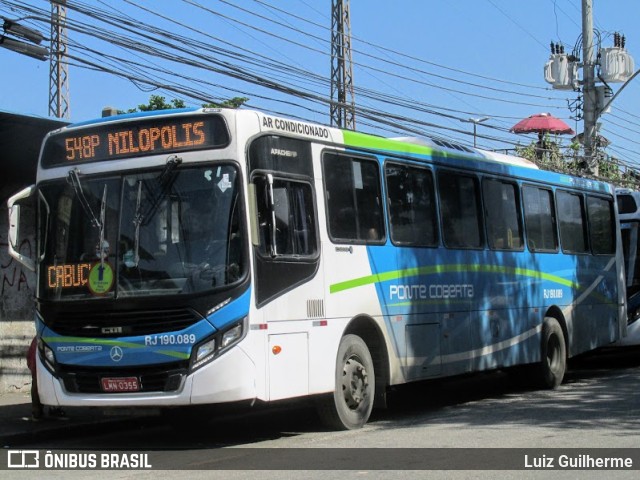 Viação Ponte Coberta RJ 190.089 na cidade de Rio de Janeiro, Rio de Janeiro, Brasil, por Luiz Guilherme. Número da foto: #9976290.