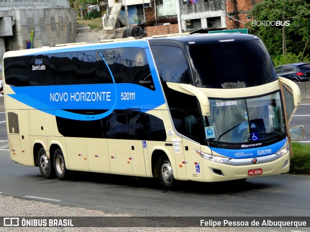 Viação Novo Horizonte 520111 na cidade de Salvador, Bahia, Brasil, por Felipe Pessoa de Albuquerque. ID da foto: 9978843.