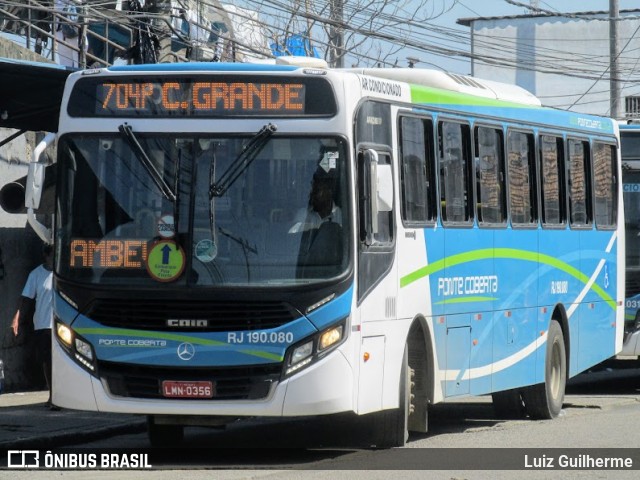 Viação Ponte Coberta RJ 190.080 na cidade de Rio de Janeiro, Rio de Janeiro, Brasil, por Luiz Guilherme. Número da foto: #9980789.