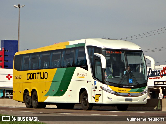 Empresa Gontijo de Transportes 18685 na cidade de Fazenda Rio Grande, Paraná, Brasil, por Guilherme Neudorff. Número da foto: #9982130.