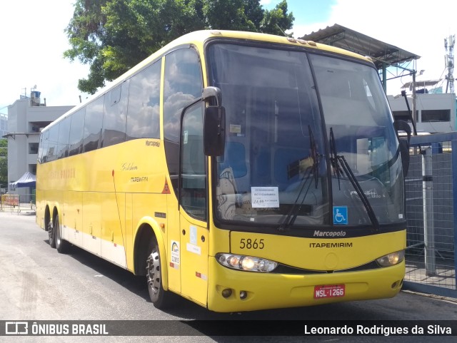 Viação Itapemirim 5865 na cidade de Rio de Janeiro, Rio de Janeiro, Brasil, por Leonardo Rodrigues da Silva. ID da foto: 9982783.