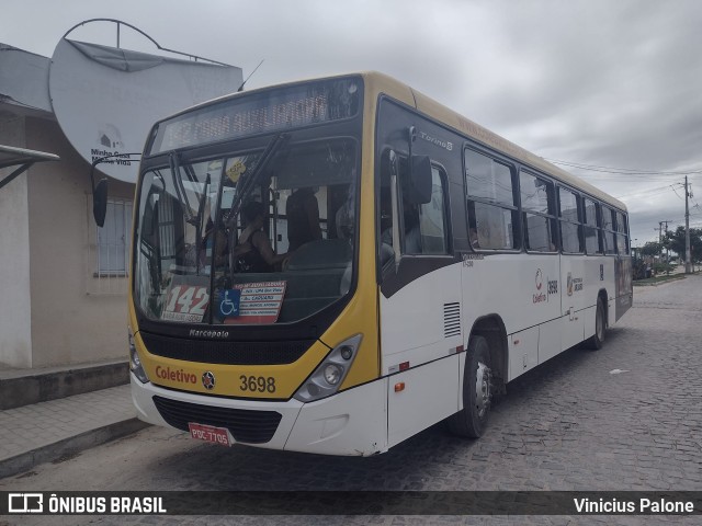 Coletivo Transportes 3698 na cidade de Caruaru, Pernambuco, Brasil, por Vinicius Palone. Número da foto: #9983936.