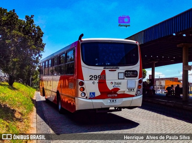 Itajaí Transportes Coletivos 2993 na cidade de Campinas, São Paulo, Brasil, por Henrique Alves de Paula Silva. Número da foto: #10049570.