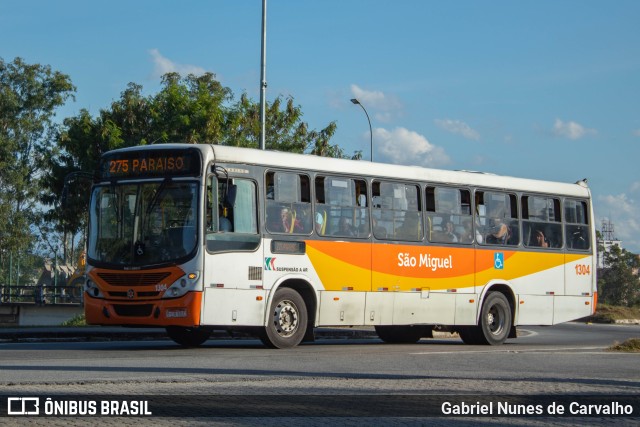 Viação São Miguel 1304 na cidade de Resende, Rio de Janeiro, Brasil, por Gabriel Nunes de Carvalho. Número da foto: #10050999.