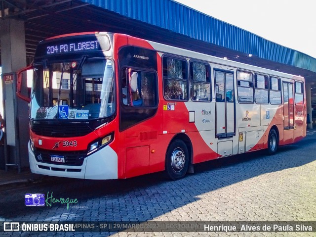 Itajaí Transportes Coletivos 2043 na cidade de Campinas, São Paulo, Brasil, por Henrique Alves de Paula Silva. Número da foto: #10049575.
