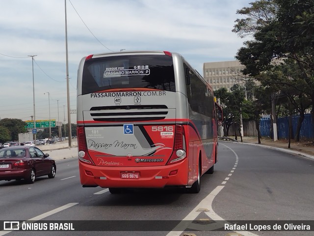 Empresa de Ônibus Pássaro Marron 5816 na cidade de São Paulo, São Paulo, Brasil, por Rafael Lopes de Oliveira. ID da foto: 10052243.