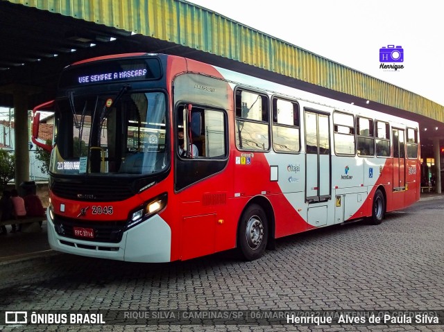 Itajaí Transportes Coletivos 2045 na cidade de Campinas, São Paulo, Brasil, por Henrique Alves de Paula Silva. ID da foto: 10049574.