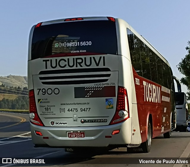 Tucuruvi Transportes e Turismo 7900 na cidade de Aparecida, São Paulo, Brasil, por Vicente de Paulo Alves. ID da foto: 10051104.