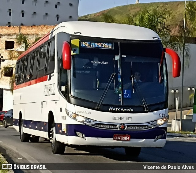 Viação Piracicabana 1733 na cidade de Aparecida, São Paulo, Brasil, por Vicente de Paulo Alves. ID da foto: 10051107.