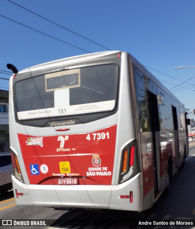 Pêssego Transportes 4 7391 na cidade de São Paulo, São Paulo, Brasil, por Andre Santos de Moraes. Número da foto: #10077384.