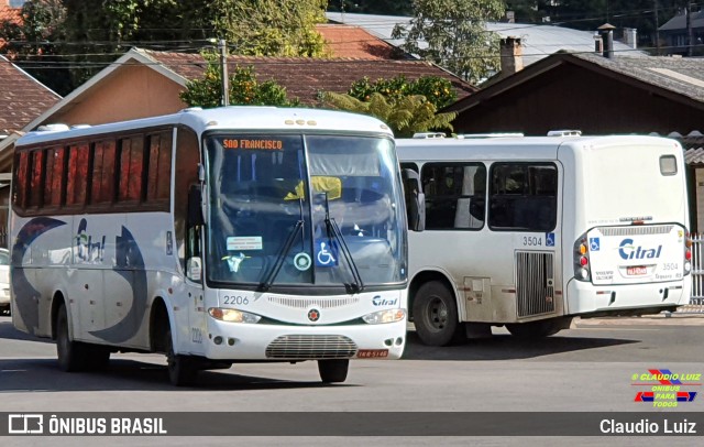 Citral Transporte e Turismo 2206 na cidade de Canela, Rio Grande do Sul, Brasil, por Claudio Luiz. Número da foto: #10076879.