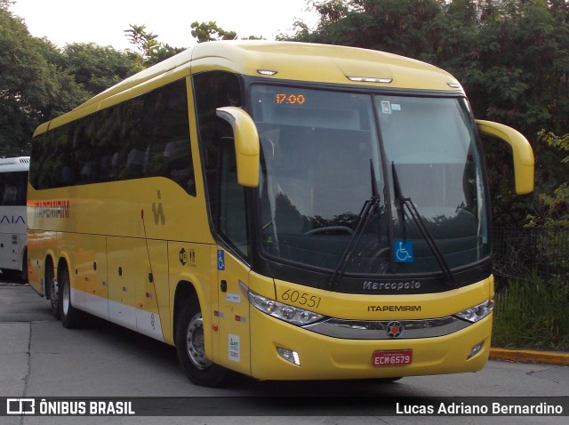 Viação Itapemirim 60551 na cidade de São Paulo, São Paulo, Brasil, por Lucas Adriano Bernardino. ID da foto: 10080644.