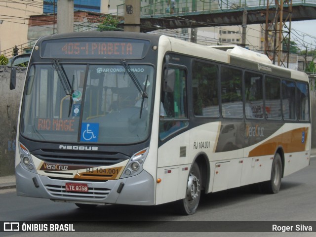 Auto Ônibus Vera Cruz RJ 104.001 na cidade de Duque de Caxias, Rio de Janeiro, Brasil, por Roger Silva. ID da foto: 10081415.