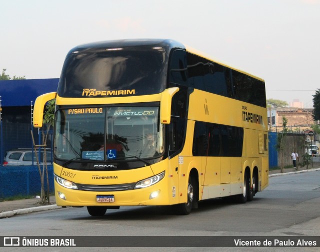 Viação Itapemirim 20027 na cidade de São Paulo, São Paulo, Brasil, por Vicente de Paulo Alves. Número da foto: #10085019.