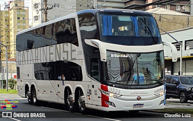 Auto Viação Catarinense 3526 na cidade de Curitiba, Paraná, Brasil, por Claudio Luiz. ID da foto: 10085620.