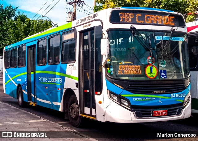 Viação Ponte Coberta RJ 190.032 na cidade de Mesquita, Rio de Janeiro, Brasil, por Marlon Generoso. Número da foto: #10085149.
