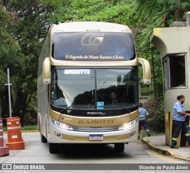 Auto Viação Gadotti 4420 na cidade de São Paulo, São Paulo, Brasil, por Vicente de Paulo Alves. ID da foto: 10084947.