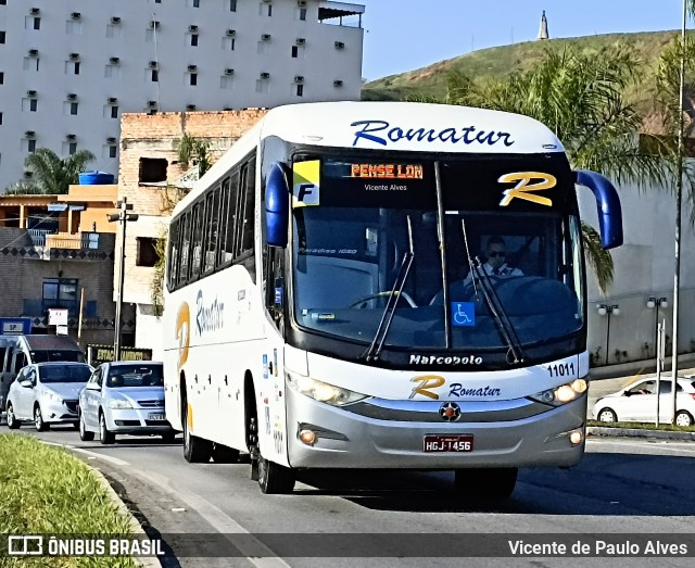 Romatur Transportadora Turística 11011 na cidade de Aparecida, São Paulo, Brasil, por Vicente de Paulo Alves. Número da foto: #10085666.