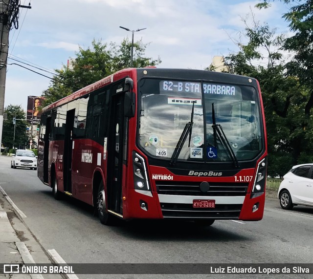 Auto Lotação Ingá 1.1.107 na cidade de Niterói, Rio de Janeiro, Brasil, por Luiz Eduardo Lopes da Silva. ID da foto: 10088414.