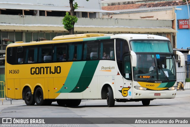 Empresa Gontijo de Transportes 14360 na cidade de Rio de Janeiro, Rio de Janeiro, Brasil, por Athos Lauriano do Prado. ID da foto: 10092149.