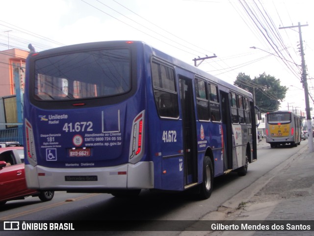 Radial Transporte Coletivo 41.672 na cidade de São Paulo, São Paulo, Brasil, por Gilberto Mendes dos Santos. ID da foto: 10090137.