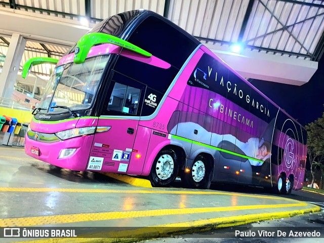 Viação Garcia 8735 na cidade de Franca, São Paulo, Brasil, por Paulo Vitor De Azevedo. Número da foto: #10091645.