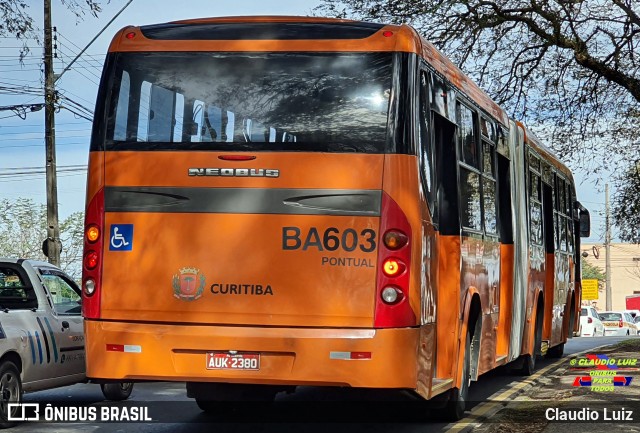 Transporte Coletivo Glória BA603 na cidade de Curitiba, Paraná, Brasil, por Claudio Luiz. Número da foto: #10092698.