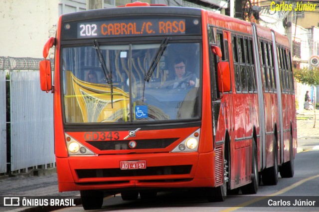 Viação Cidade Sorriso GD343 na cidade de Curitiba, Paraná, Brasil, por Carlos Júnior. ID da foto: 10093409.