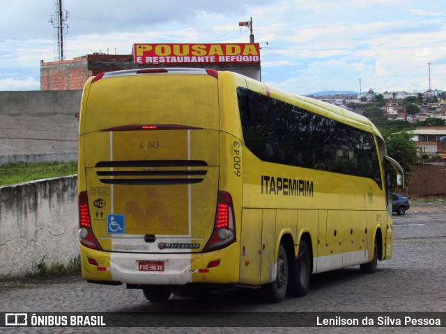 Viação Itapemirim 60043 na cidade de Caruaru, Pernambuco, Brasil, por Lenilson da Silva Pessoa. ID da foto: 10094117.