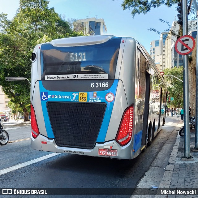 Viação Paratodos > São Jorge > Metropolitana São Paulo > Mobibrasil 6 3166 na cidade de São Paulo, São Paulo, Brasil, por Michel Nowacki. Número da foto: #10098965.