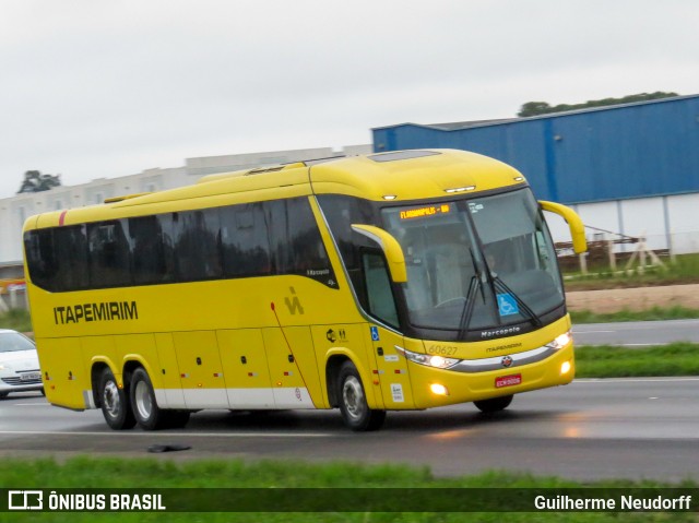 Viação Itapemirim 60627 na cidade de São José dos Pinhais, Paraná, Brasil, por Guilherme Neudorff. ID da foto: 10100002.