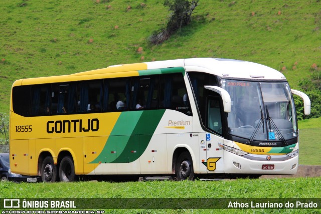 Empresa Gontijo de Transportes 18555 na cidade de Aparecida, São Paulo, Brasil, por Athos Lauriano do Prado. ID da foto: 10101297.