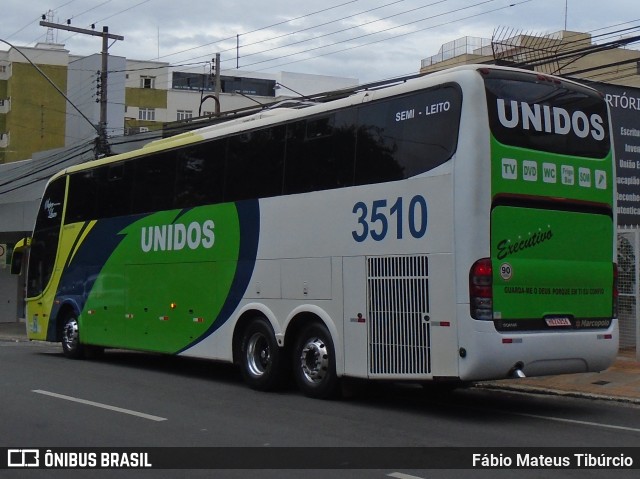 Viagens Unidos 3510 na cidade de Varginha, Minas Gerais, Brasil, por Fábio Mateus Tibúrcio. ID da foto: 10104498.