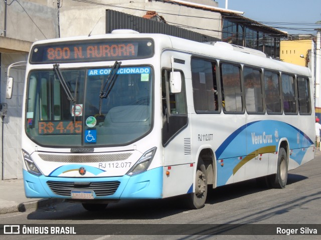 Auto Viação Vera Cruz - Belford Roxo RJ 112.077 na cidade de Belford Roxo, Rio de Janeiro, Brasil, por Roger Silva. ID da foto: 10103927.