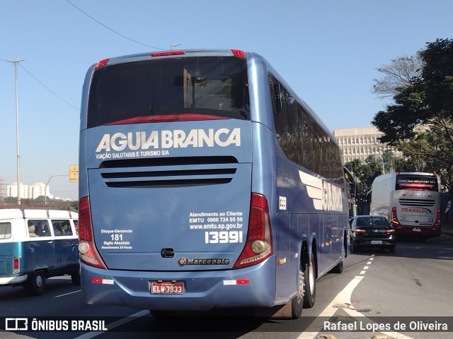 Viação Águia Branca 13991 na cidade de São Paulo, São Paulo, Brasil, por Rafael Lopes de Oliveira. Número da foto: #10102263.